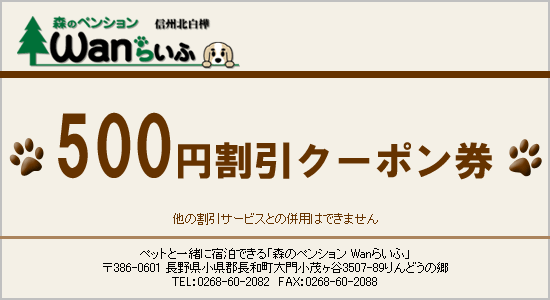 500円割引クーポン券